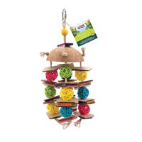 Living World - Tropical Trove Coconut with Wicker Balls Bird Toy - 39 x 14 x 14 cm (15.4 x 5.5 x 5.5 in)