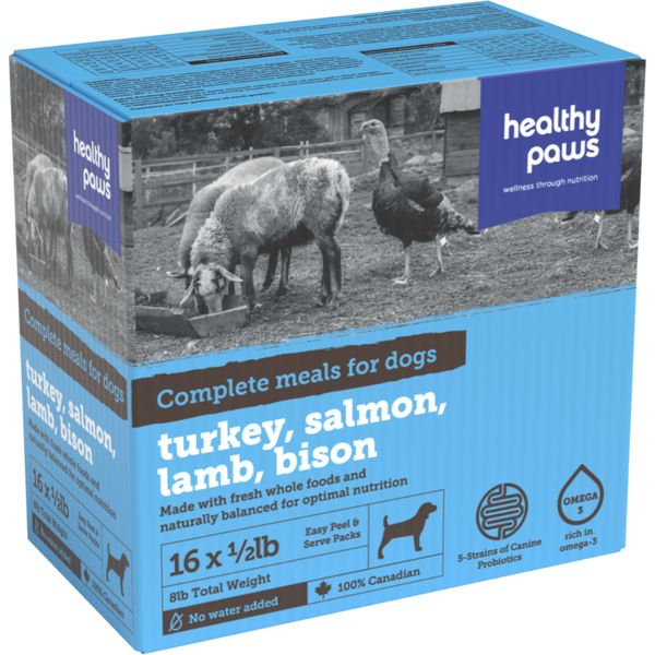 Healthy Paws - Complete Dinner Turk/Lamb/Sal/Bison 8LB