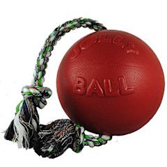 Jolly Pets - Romp N Ball with Rope Red 6&quot;