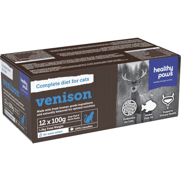 Healthy Paws - Complete Dinner Venison Cat 12/100g