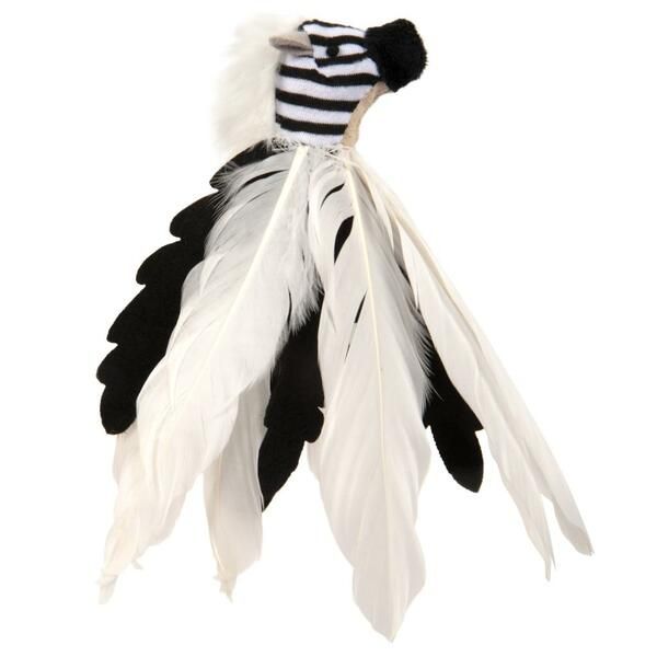 PetWise - Zingy Zebra Toss &amp; Chase Feathered Cat