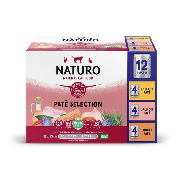 Naturo - Paté Pouch Variety Pack Cat 12/85g