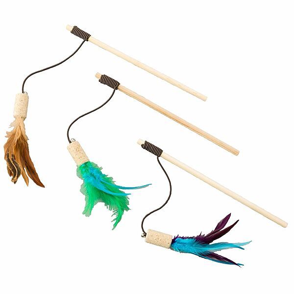 Spot - Cork &amp; Feather Teaser Wand Assorted Cat