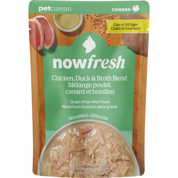 Now Fresh -  GF Shredded Chicken Duck &amp; Broth Cat 2.5oz