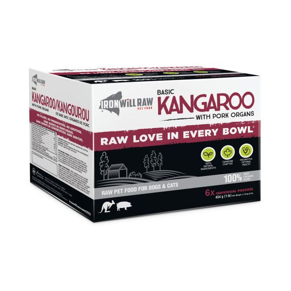 Iron Will Raw - Dog/Cat GF Basic Kangaroo Single Protein 6/1lb