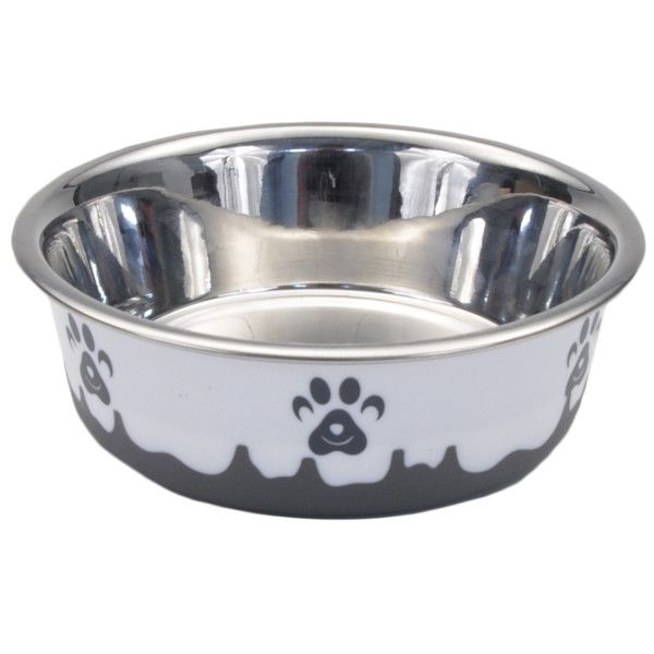 Maslow Design - Bowl Paw Grey/White, Size: 54oz