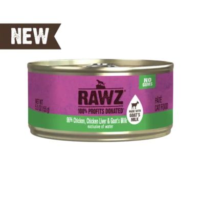 Rawz - 96% Chicken, Chicken Liver &amp; Goat's Milk Pate Cat 155g