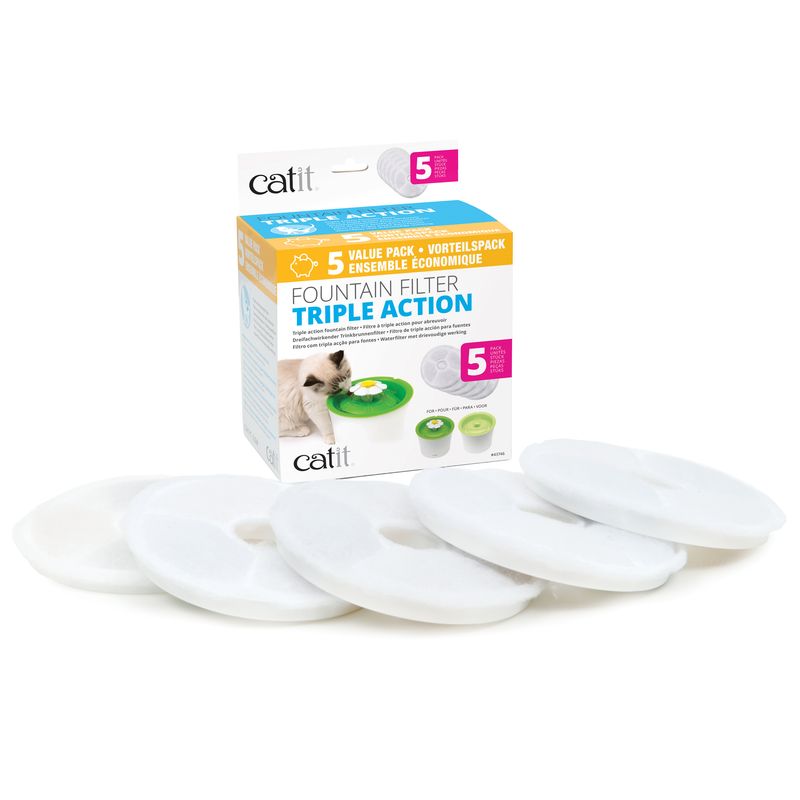 Catit - 2.0 Triple Action Fountain Filter 5 Pack