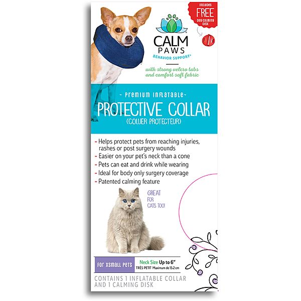 Calm Paws - Inflatable Protective Collar w/ Calming Disk, Size: XSmall