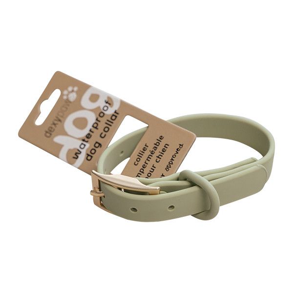 Dexypaws - Waterproof Collar Sage Green, Size: Small 3/4x8-11"
