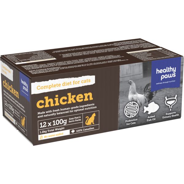 Healthy Paws - Complete Dinner Chicken 12/100GM | Cat