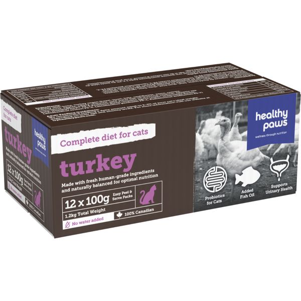 Healthy Paws - Complete Turkey 12/100g Cat