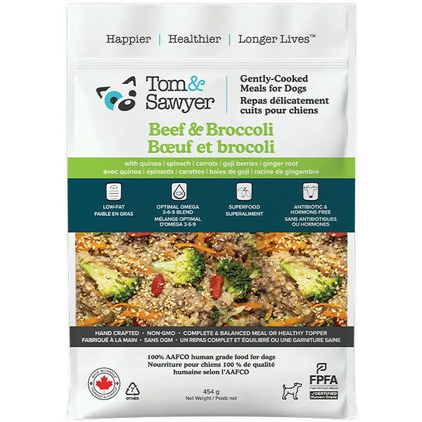 Tom &amp; Sawyer - Gently Cooked Beef &amp; Broc. Dog 454g