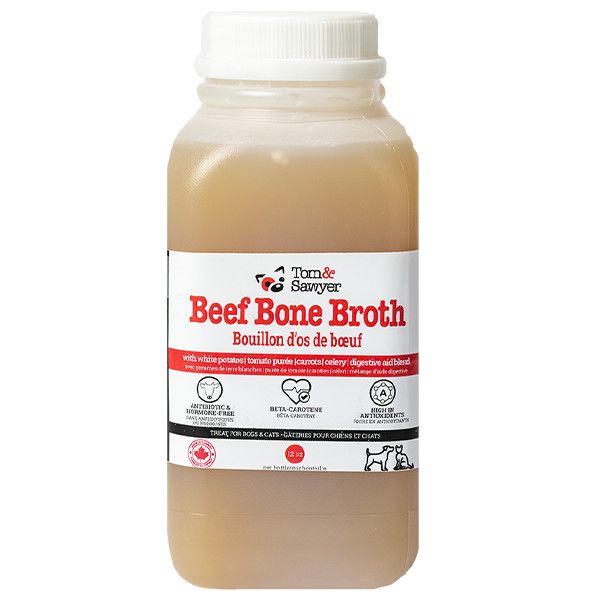 Tom &amp; Sawyer - Bone Broth Beef Dog/Cat 12oz