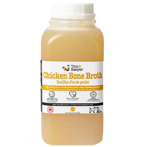 Tom &amp; Sawyer - Bone Broth Chicken Dog/Cat 12oz
