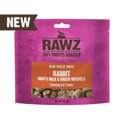 Rawz - FD Rabbit, Goat Milk &amp; G.Mussels Treat Cat 28g
