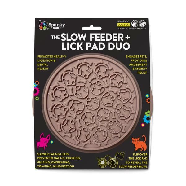 Spunky Pup - Slow Feeder &amp; Lick Pad Combo Asst
