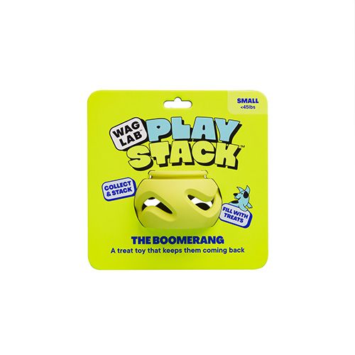 WAGLAB - PlayStack Boomerang Green Dog Toy