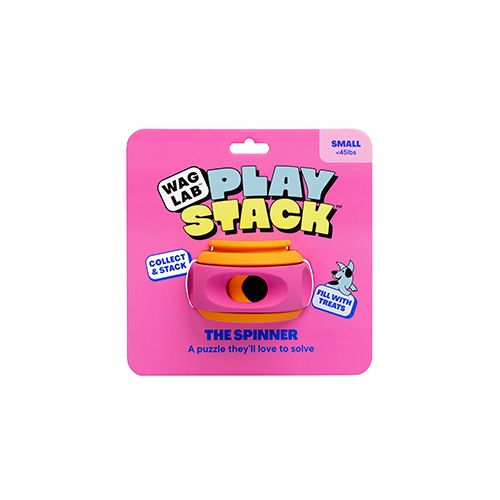 WAGLAB - PlayStack Spinner Pink &amp; Orange Dog Toy