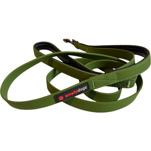 Smellydogz - Double Handle Lead Olive Green 0.75" 6'