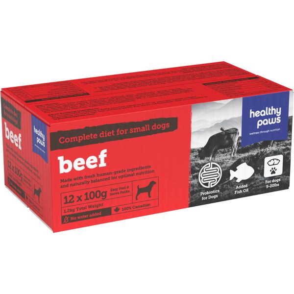 Healthy Paws - Complete Dinner Beef Dog 12/100g