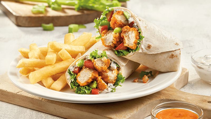 Chicken wrap and fries