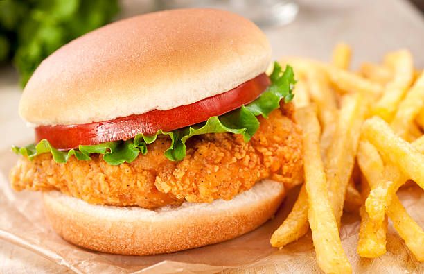 Chicken sandwich and fries