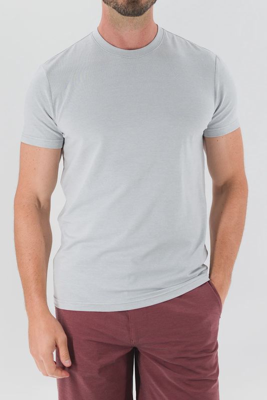 Feeder Stripe Tee - Melange Quiet Gray