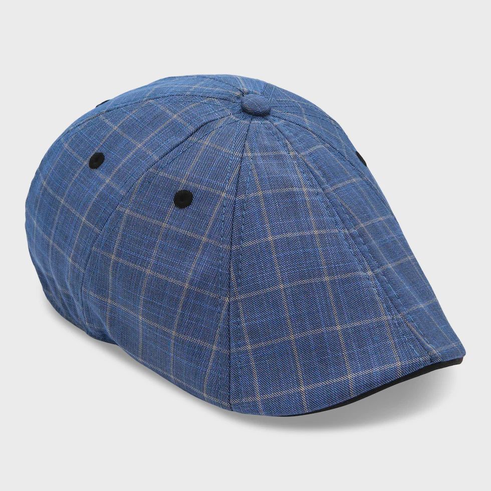 The 8-Panel Boston Scally Plaid Trainer - Steel Blue Plaid
