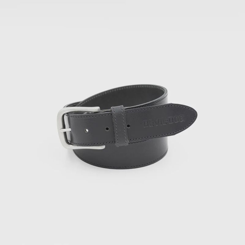 DEVIL-DOG® Leather Belt - Black with Nickel Buckle