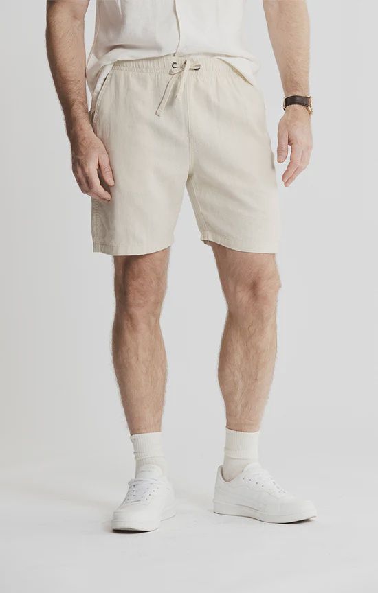 Linen Pull On Short - Beige