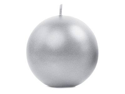 Pallokynttilä, metalli hopea, 8cm - 6kpl