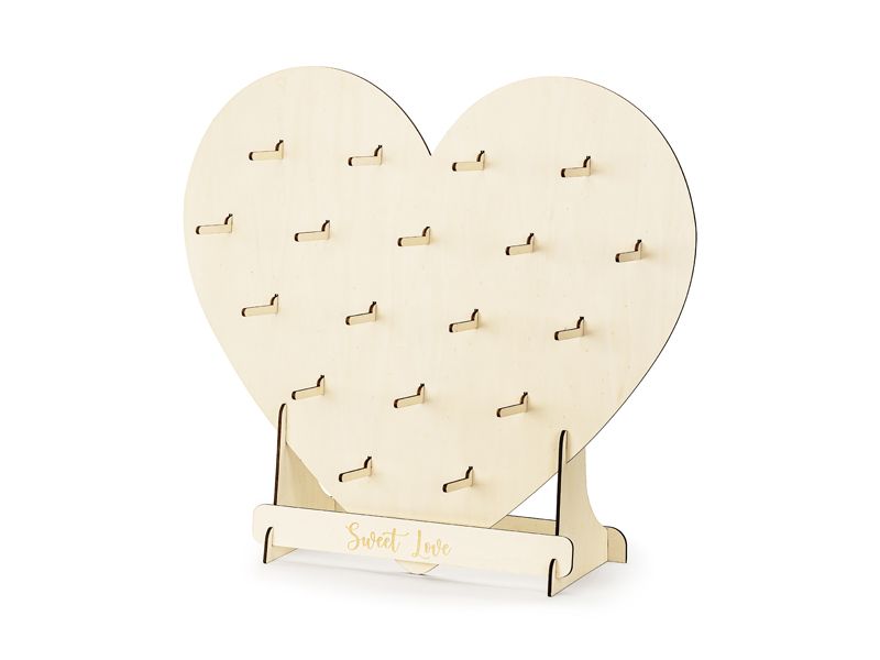 Donitsiteline sydän, luonnonpuu, 65x59 cm