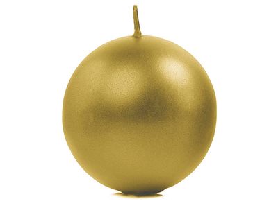 Pallokynttilä 6kpl, metalli kulta, 8cm