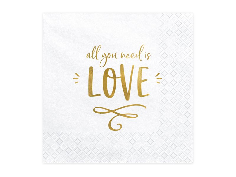 Lautasliinat - All you need is LOVE, 33x33cm, 20kpl