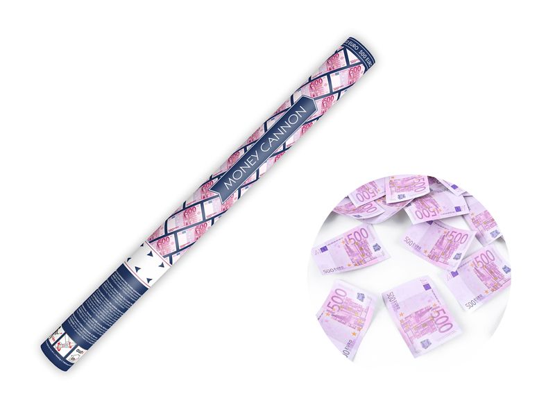 Konfettitykki 500€ setelit, 60cm