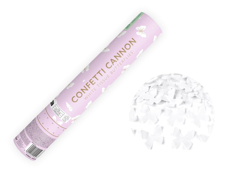 Konfettitykki perhosilla, 28cm