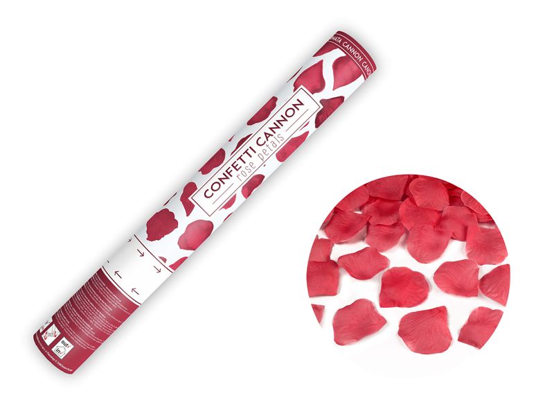 Konfettitykki ruusun terälehdet, punainen, 40cm