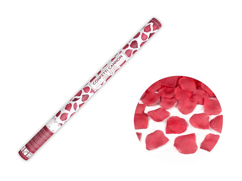 Konfettitykki ruusun terälehdet, punainen, 60cm