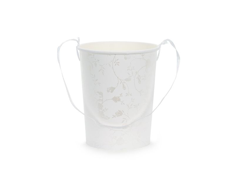 Paperiämpäri terälehdille, 13 cm, valkoinen