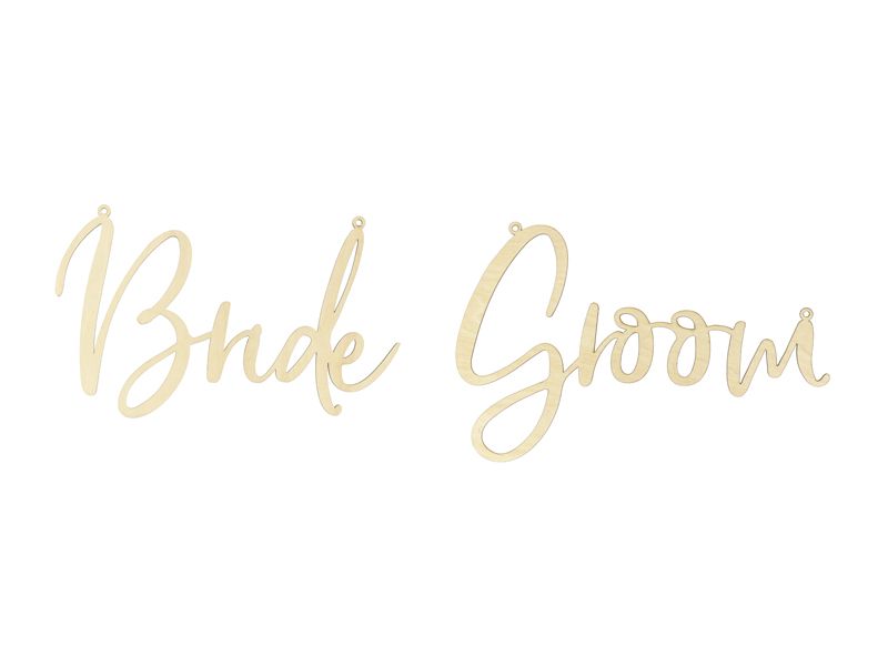 Tuolikyltit - Bride ja Groom