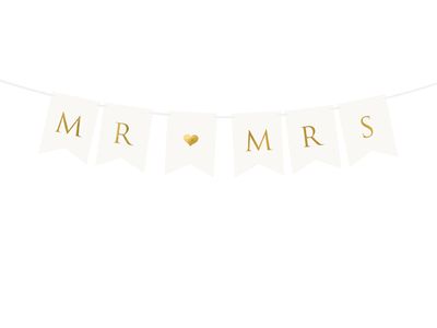 Koristenauha DIY Mr &amp; Mrs, valkoinen
