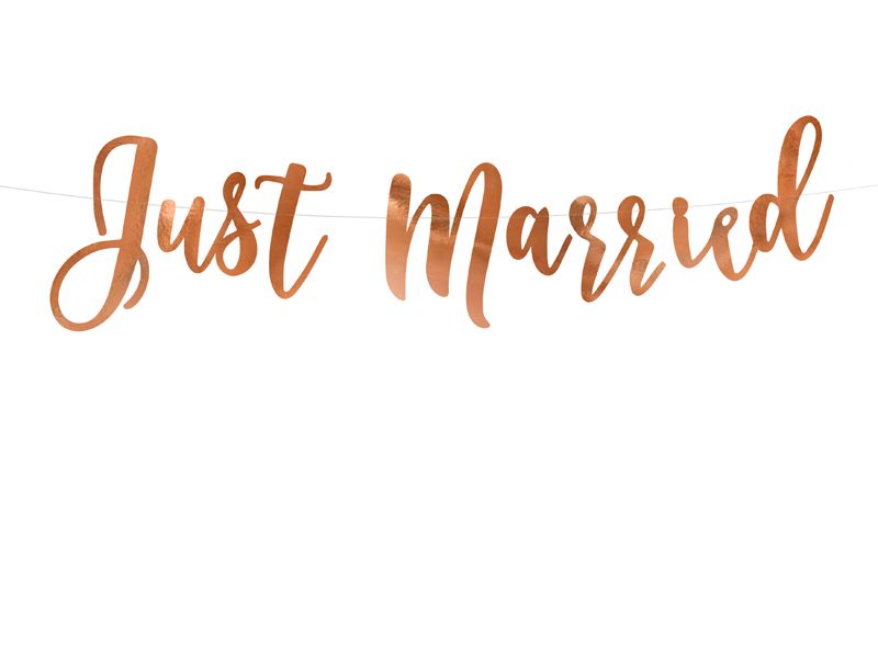 Banneri - Just Married, ruusukulta
