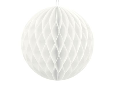 Hunajakennopallo DIY valkoinen, 10cm