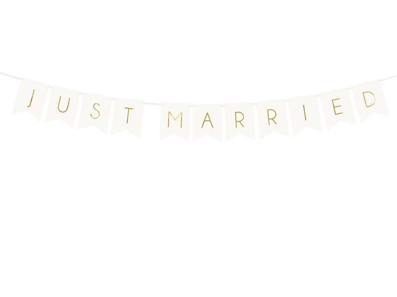 Koristenauha DIY Just Married, valkoinen