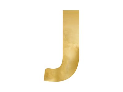 Kirjain J, kulta, 61 cm