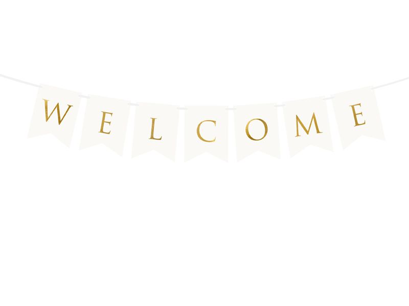 Koristenauha DIY Welcome, valkoinen