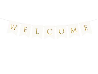 Koristenauha DIY Welcome, valkoinen