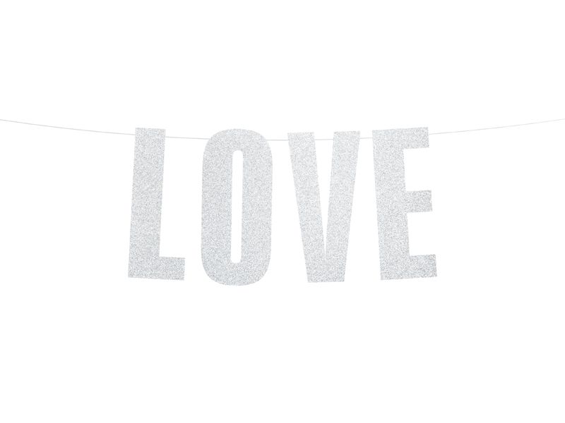 Koristenauha DIY Love, hopea, 21x55cm