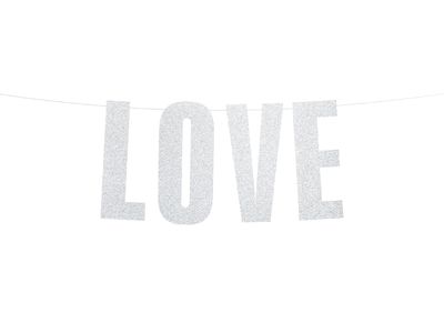 Koristenauha DIY Love, hopea, 21x55cm